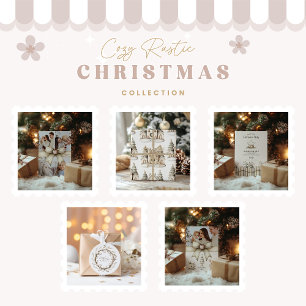 Pegatina Redonda Acogedores Navidades rusos Wreath