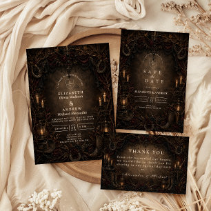 Tarjeta De Agradecimiento Boda Country Goth Occidental