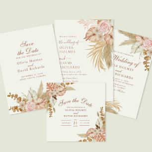 Invitación Moderno Boda floral pekinés