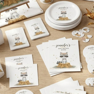 Tarjeta De Recepción Raccoon Nuevos Libros de Mami para el Bebé