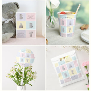 Invitación a Baby Shower color de color color plat