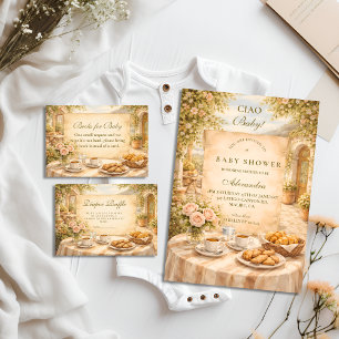 Servilleta De Papel Ducha de Bebé en Jardín de Café Italiano