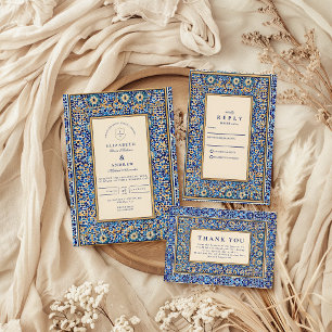 Invitación Boda Islámica Mosaico Azul