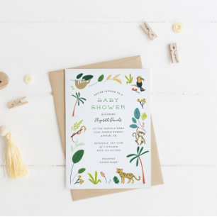 Invitación Lush Jungle Baby Shower