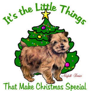 Tarjeta Festiva Regalos de Navidades de Norfolk Terrier