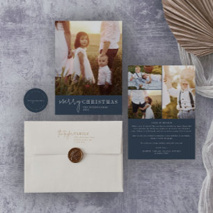 Tarjeta Festiva Moda moderna   Navidades de la marina fotográfico 