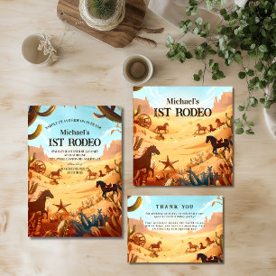 Invitación Celebración del 1er Cumpleaños de Rodeo Vaquero Rú
