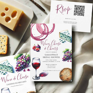Invitación Ducha de novias para degustación de vino