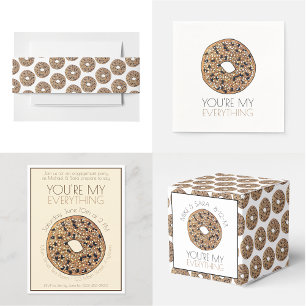 Postal De Invitación Eres mi compromiso con el Boda de todo Bagel