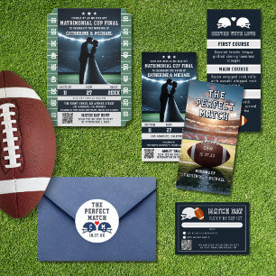 Invitación Boda de código QR de partidos de fútbol con RSVP