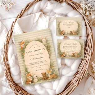 Invitación Ducha de Bebé Animales del Bosque de Cuentos