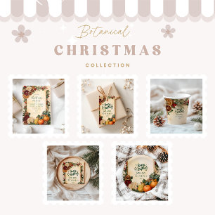 Tarjeta Festiva Foto Rústico Naranja Seco y Navidades de frutas