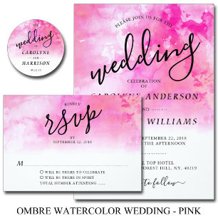 Invitación a la boda de color agua de color ocmbre
