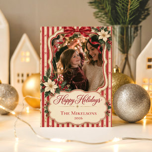 Papel De Regalo Navidad de Coquette con Rayas de Caramelo Retro
