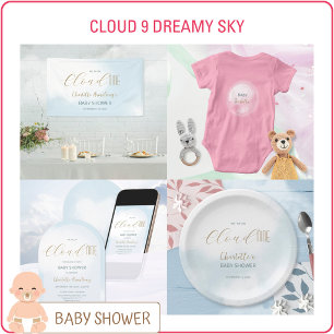 Lona Estamos en la Nube 9 Fiesta de Baby Shower de Scri