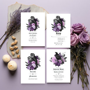 Invitación Glam Purple Raven Ensayo Gótico Cena