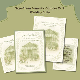 Servilleta De Papel sage green romántico boda café al aire libre