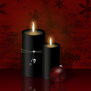 Tarjeta Festiva Ornamento de velas de Navidades góticos