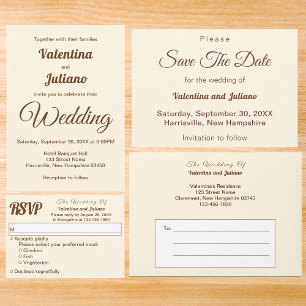 Respuesta de Boda Minimalista Marfil con Texto Mar