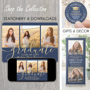 Anuncio 4 Foto: Collage Script Navy Blue & Gold