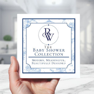 Servilleta De Papel Servilletas azules de Toile de Jouy para baby show