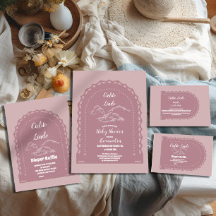 Invitación Cielito mexicano de color rosa