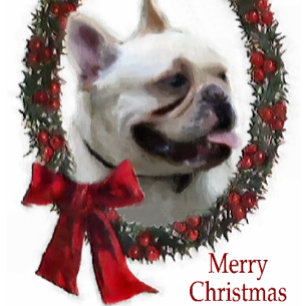 Tarjeta Festiva Regalos de Navidades de Bulldog de Francia