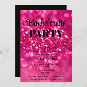 Invitación Fin de semana de fiesta de Purpurina rosa caliente