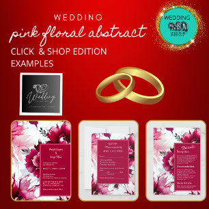 invitación a la floración rosa abstracta de color 