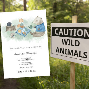 Tarjeta De Recepción Animales de Woodland - Ducha de exposición