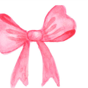 Tarjeta Pequeña Lazo Coquette de Acuarela Rosa