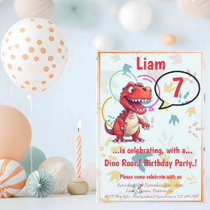 Invitación Fiesta de cumpleaños de Dino Roar