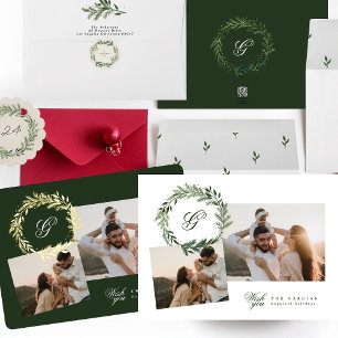 Tarjeta Festiva Con Relieve Metalizado La corona de oro del Clásico Verde Multi Fotos