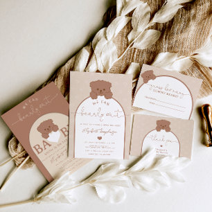 Invitación Teddy Bear Sexo Neutral Baby Shower