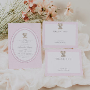 Tarjeta De Agradecimiento Chupito de elefante rosa femenino
