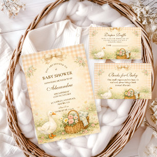 Invitación Baby Shower de primavera: Ganso Tonto Caprichoso