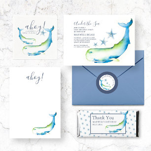 Servilleta De Papel Cumpleaños personalizado de la ballena azul