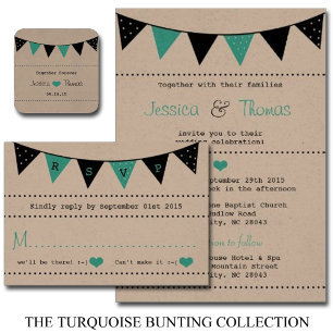 Invitación La moderna colección de Bodas turquesa