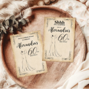 Servilleta De Papel De Cena Vintage Elegant Vestido 60 cumpleaños