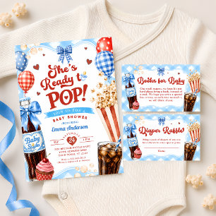 Invitación Ella está lista para hacer pop Baby Shower de Soda