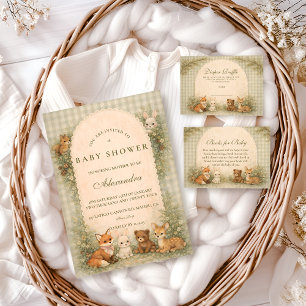 Servilleta De Papel Animales Bebés del Bosque Vintage Baby Shower