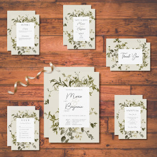 Tarjeta De Confirmación De Asistencia Delicado Boda del Boho Greenery