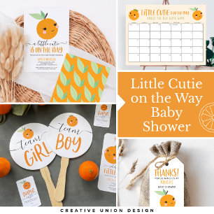 Invitación Naranja Little Cutie Citrus Chicas gemelos Baby Sh