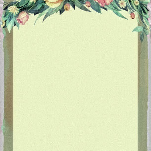 Invitación Watercolor Floral Verde y Recepción de Boda Rosa