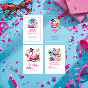 Tarjeta De Agradecimiento Graduación Flamingo de uno o dos grados caliente