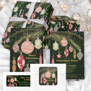 Tarjeta Festiva Ornamentos festivos Ilustraciones navideños feroce