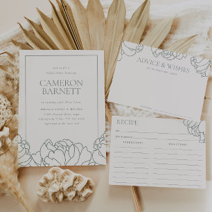 Invitación Peony Garden Dusty Sage Green Floral Bridal Shower