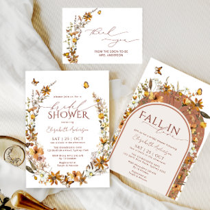 Tarjeta Flores salvajes Boho Floral Bridal Shower Gracias
