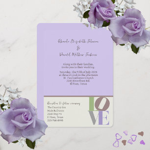Invitación de boda LOVE moderna