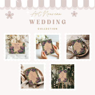 Tarjeta De Confirmación De Asistencia Boda de Art Nouveau Lilac